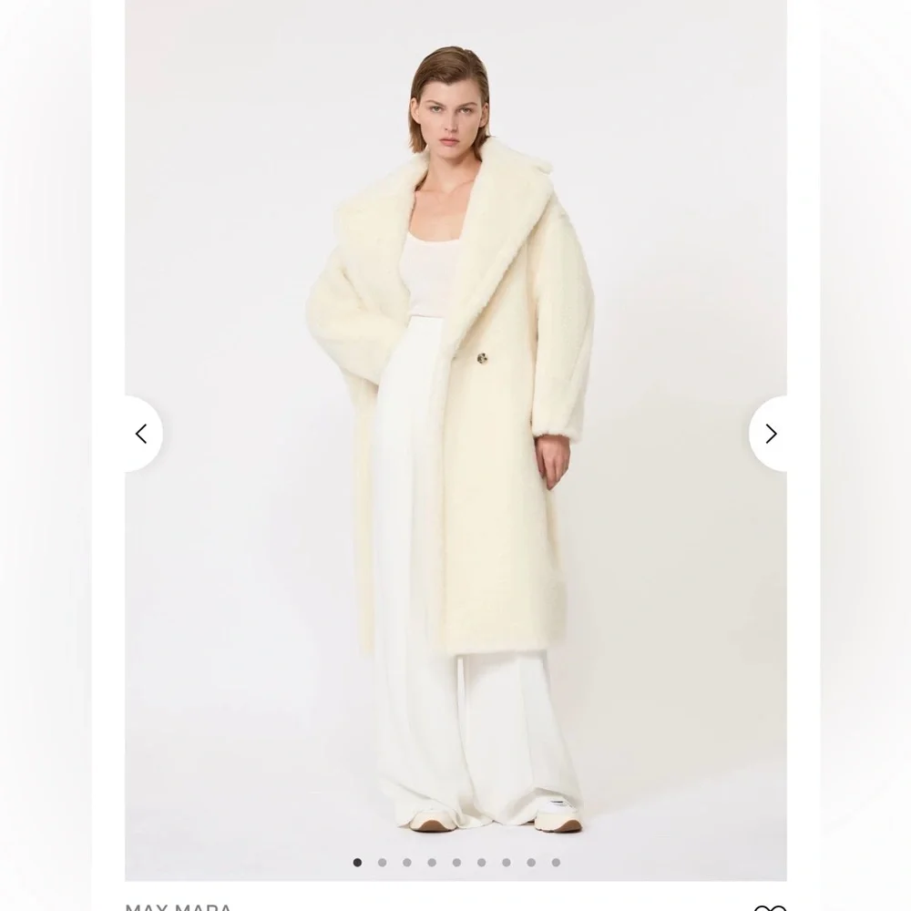 Max Mara Teddy Bear Icon Coat White- Size S - Picture 2 of 11